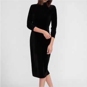 NET Express black velvet midi dress